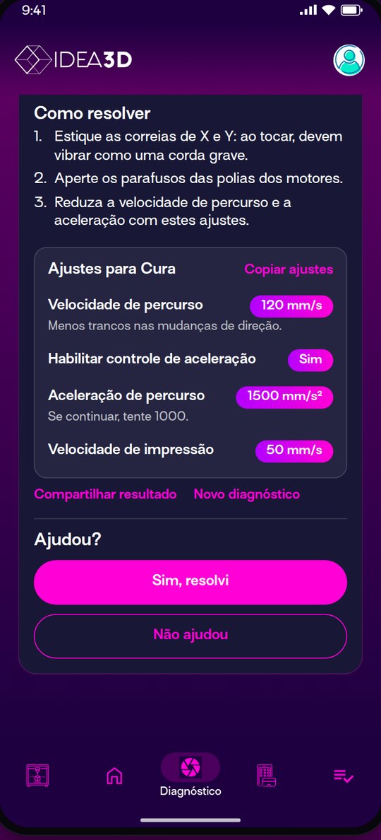Passos de solução e ajustes exatos para o Cura prontos para copiar
